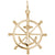 Ship Wheel Charm In Yellow Gold