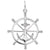 Ship Wheel Charm In 14K White Gold