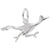 Road Runner Bird Charm In 14K White Gold