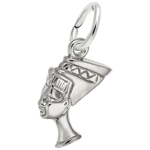 Nefertiti Charm In 14K White Gold