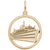 Cruise Ship Charm in Yellow Gold Plated