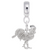 Rooster Charm Dangle Bead In Sterling Silver
