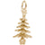 Christmas Tree Charm in Yellow Gold Plated