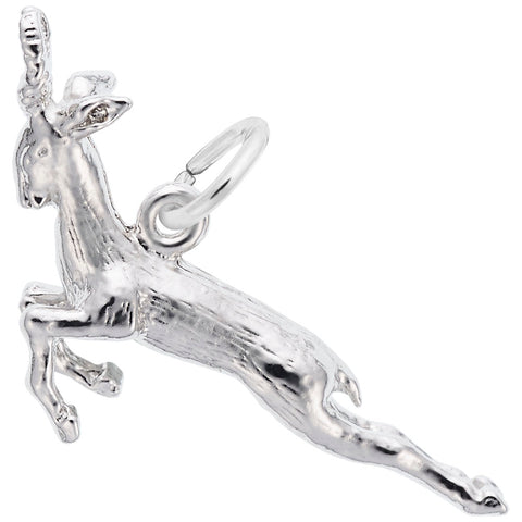 Antelope Charm In 14K White Gold