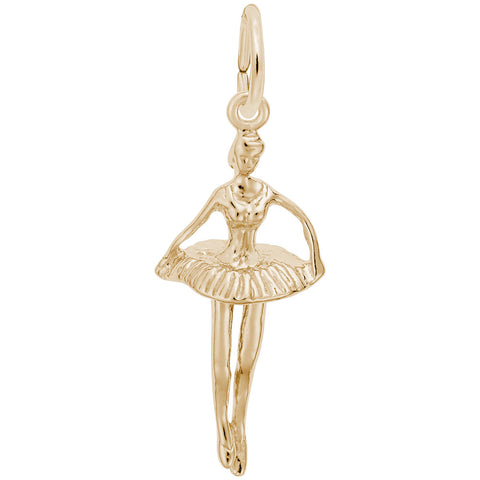 Ballet Dancer Charm in Yellow Gold Plated