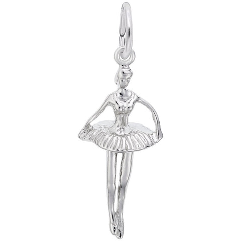 Ballet Dancer Charm In 14K White Gold