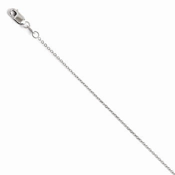 14K White Gold Flat Cable Chain