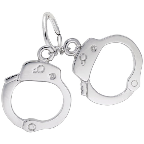 Handcuffs Charm In Sterling Silver