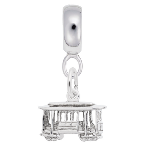 8256-Cable Car Charm Dangle Bead In Sterling Silver