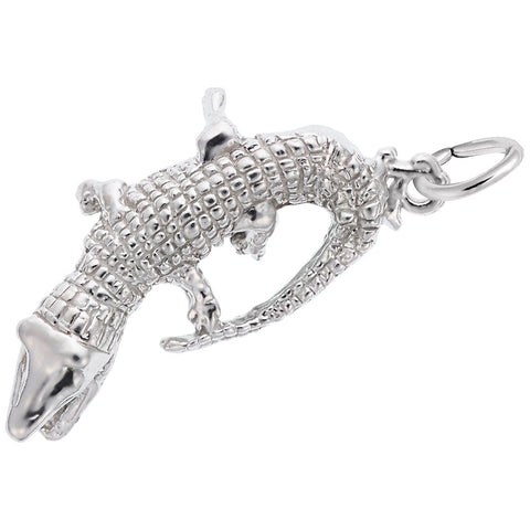 Alligator Charm In Sterling Silver