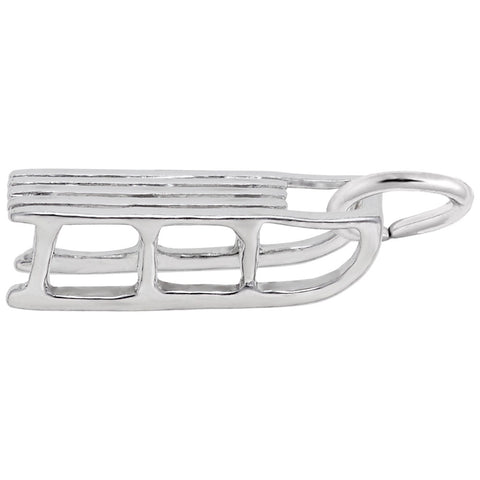 Sled Charm In 14K White Gold