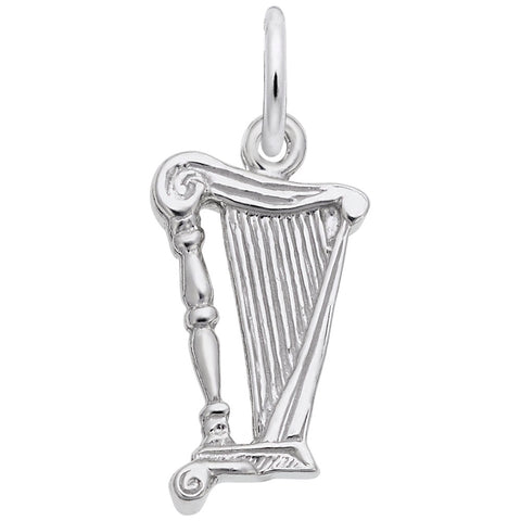 Harp Charm In Sterling Silver