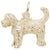 Labradoodle Dog Charm In Yellow Gold