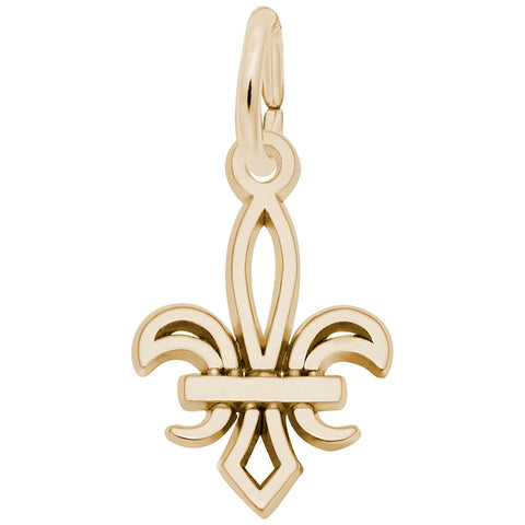 Fleur De Lis Charm in Yellow Gold Plated