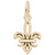 Fleur De Lis Charm in Yellow Gold Plated