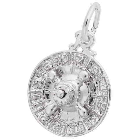 Roulette Wheel Charm In 14K White Gold