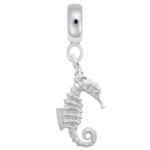 Seahorse Charm Dangle Bead In Sterling Silver