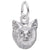 Fox Charm In 14K White Gold