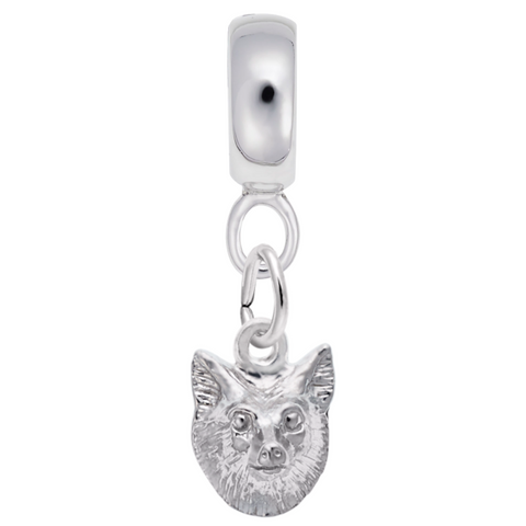 Fox Charm Dangle Bead In Sterling Silver