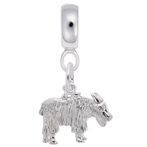Goat Charm Dangle Bead In Sterling Silver
