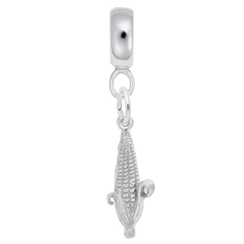 Corn Charm Dangle Bead In Sterling Silver