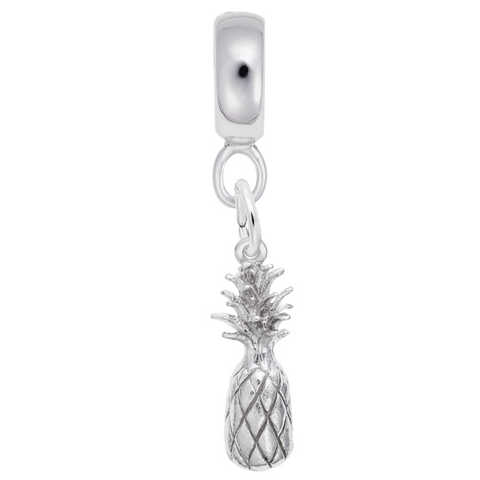 Pineapple Charm Dangle Bead In Sterling Silver