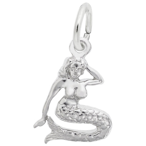 Mermaid Charm In Sterling Silver