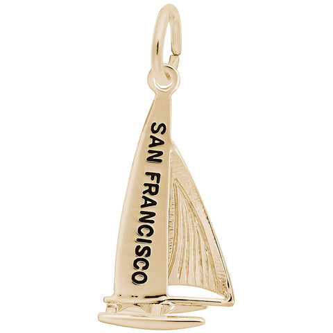 San Francisco Catamaran Charm In Yellow Gold