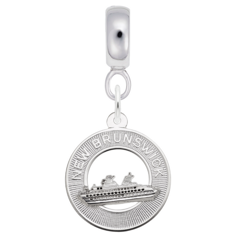 New Brunswick Cruise Ship Charm Dangle Bead In Sterling Silver