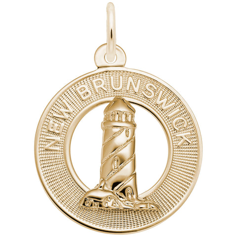 New Brunswick Lighthouse Charm In Yellow Gold