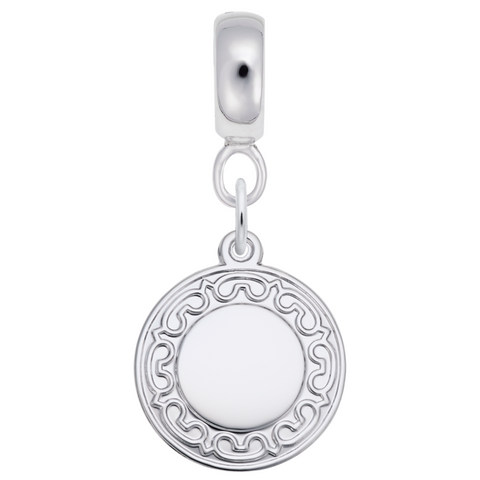 Disc Charm Dangle Bead In Sterling Silver