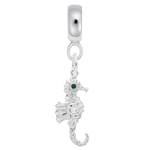 Seahorse Charm Dangle Bead In Sterling Silver