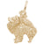 Pomeranian Dog Charm in Yellow Gold Plated