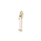 Number 1 charm in Yellow Gold