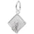 Graduation Hat Charm In 14K White Gold