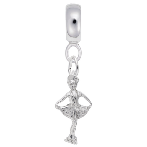 Iceskater Charm Dangle Bead In Sterling Silver