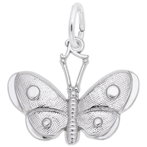 Butterfly Charm In 14K White Gold