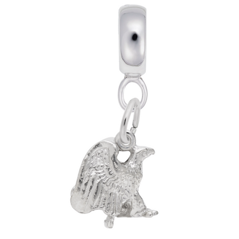Eagle Charm Dangle Bead In Sterling Silver