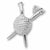 Knitting charm in 14K White Gold hide-image