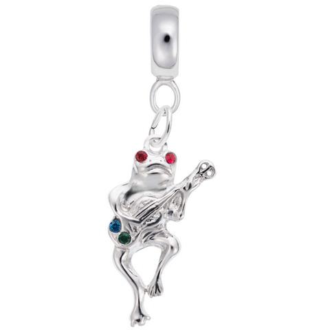 Frog Charm Dangle Bead In Sterling Silver