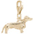 Dachshund Dog Charm In Yellow Gold