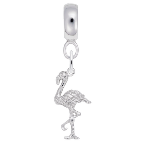 Fine Sterling Silver Charms Silver Flamingo Charm Dangle Bead