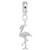 Flamingo Charm Dangle Bead In Sterling Silver