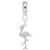 Flamingo charm dangle bead in Sterling Silver hide-image