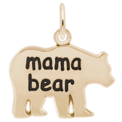 Mama Bear Charm In Yellow Gold