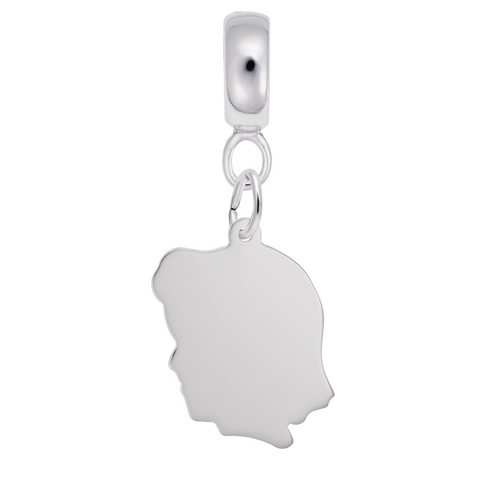 Girl Charm Dangle Bead In Sterling Silver