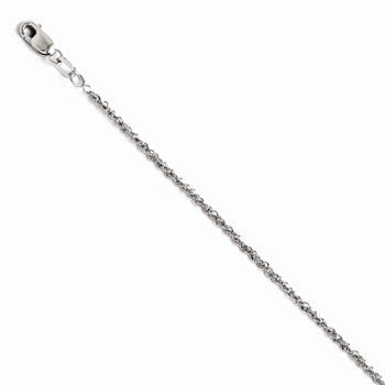 14K White Gold Sparkle Singapore Chain