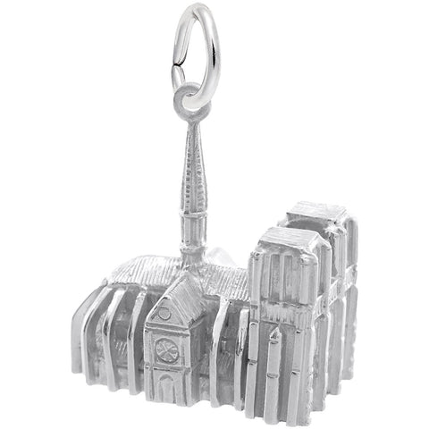 Notre Dame Cathedral 3D Charm In Sterling Silver