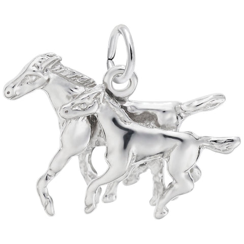 Horseandcolt Charm In 14K White Gold