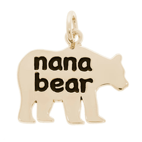 Nana Bear Charm in Yellow Gold Plated